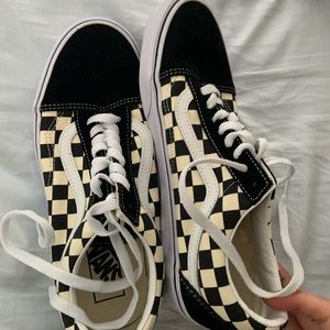 Off White Checkered Vans